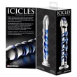 Icicles No. 5 - spirális üveg dildó (áttetsző-kék)