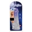 Crystal Clear - tapadókorongos herés dildó - 19,5 cm (átlátszó-lila)