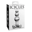 Icicles No. 47 - tripla gyöngyös, üveg anál plug (átlátszó)