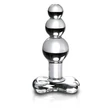 Icicles No. 47 - tripla gyöngyös, üveg anál plug (átlátszó)
