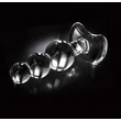 Icicles No. 47 - tripla gyöngyös, üveg anál plug (átlátszó)