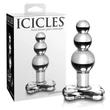 Icicles No. 47 - tripla gyöngyös, üveg anál plug (átlátszó)