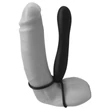 Fetish Double Trouble - here- és péniszgyűrű dildóval (fekete)