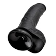 King Cock 9 - nagy tapadókorongos, herés dildó (23cm) - fekete