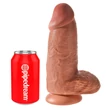 King Cock 9 Chubby - tapadótalpas, dildó (23cm) - sötét natúr