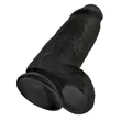 King Cock 9 Chubby - tapadókorongos, herés dildó (23cm) - fekete