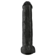King Cock 15 - tapadókorongos, herés dildó (38cm) - fekete