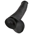 King Cock 15 - tapadókorongos, herés dildó (38cm) - fekete