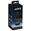 Anos - akkus, rádiós, forgó gyöngyös anál kúp vibrátor (fekete)