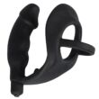 Black Velvet - péniszes análvibrátor pénisz- és heregyűrűvel (fekete)