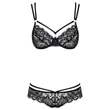 Obsessive 860-SET-1 - rózsás, csipke melltartó szett (fekete)