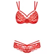 Obsessive 860-SET-3 - rózsás, csipke melltartó szett (piros)