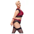 Cottelli Bondage Plus Size - csipkés melltartó szett (piros)