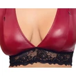 Cottelli Bondage Plus Size - csipkés melltartó szett (piros)