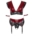 Cottelli Bondage Plus Size - csipkés melltartó szett (piros)