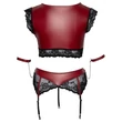 Cottelli Bondage Plus Size - csipkés melltartó szett (piros)
