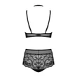 Obsessive Elizenes - mintás, átlátszó melltartó szett (fekete)