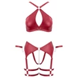 Cottelli Bondage - keresztpántos melltartó szett (piros)