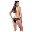 Cottelli - csipkés masnis nyitott női bugyi (fekete)
