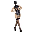 Bad Kitty - alul-felül nyitott body és szopó maszk (fekete)
