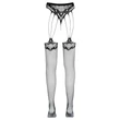 Cottelli Legwear - pántos, nyitott necc harisnya - fekete (S-L)
