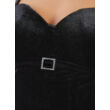 Cottelli Plus Size - női bársony felső strasszos övvel (fekete)