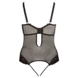 Cottelli Plus Size - Bársonyos, variálható body (fekete)