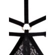 Abierta Fina - fém gyűrűs, nyakpántos csipke body (fekete)