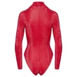 Cottelli - kígyóbőr mintás body (piros)