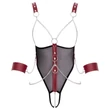 Cottelli Bondage - pántos nyitott body lánccal (fekete)