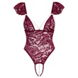 Cottelli - csipkés gyöngyös body (piros)