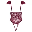 Cottelli - csipkés gyöngyös body (piros)
