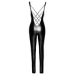 Noir - keresztpántos, fényes overall (fekete)