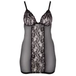 Cottelli Plus Size - csipkés átlátszó hálóing (fekete)