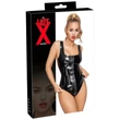 LATEX - végig cipzáras latex body (fekete)
