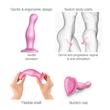 Strap-on-me Curvy S - hullámos, talpas dildó (pink)