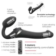 Strap-on-me M - léghullámos felcsatolható vibrátor (fekete)