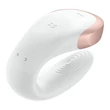 Satisfyer Double Love - okos, vízálló, rádiós párvibrátor (fehér)