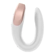 Satisfyer Double Love - okos, vízálló, rádiós párvibrátor (fehér)