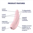 Satisfyer Curvy 2+ - okos léghullámos csiklóizgató (pink)