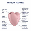 Satisfyer Cutie Heart - akkus, léghullámos csiklóvibrátor (pink)