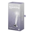 Satisfyer Sparkling Crystal - bordázott üveg dildó (átlátszó)