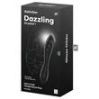 Satisfyer Dazzling Crystal 1 - kétvégű üveg dildó (fekete)