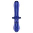Satisfyer Double Crystal - kétvégű üveg dildó (kék)