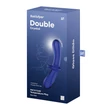 Satisfyer Double Crystal - kétvégű üveg dildó (kék)
