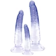 Crystal Clear - anál tréner dildó készlet - 3db (átlátszó-kék)