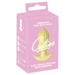 Cuties Mini - bordázott vibrációs anál plug (sárga)