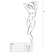 Passion BS044 - nyitott necc overall virágmintával (fekete) - S-L