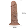 Lovetoy Chubby - tapadókorongos élethű dildó - 25cm (natúr)