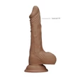 RealRock Dong 9 - élethű, herés dildó (23cm) - sötét natúr